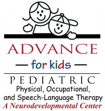 Logo: Advance for Kids Pediatric. Physical, Occupational, and Speech-Language Therapy. A Neurodevelopmental Center.